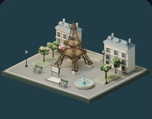 A miniature Paris scene from PLIXUNO